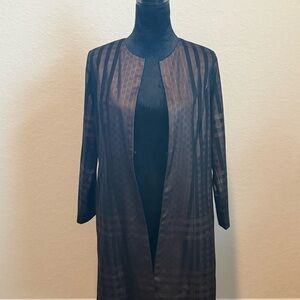 Soft Surroundings Black Sheer Striped Top